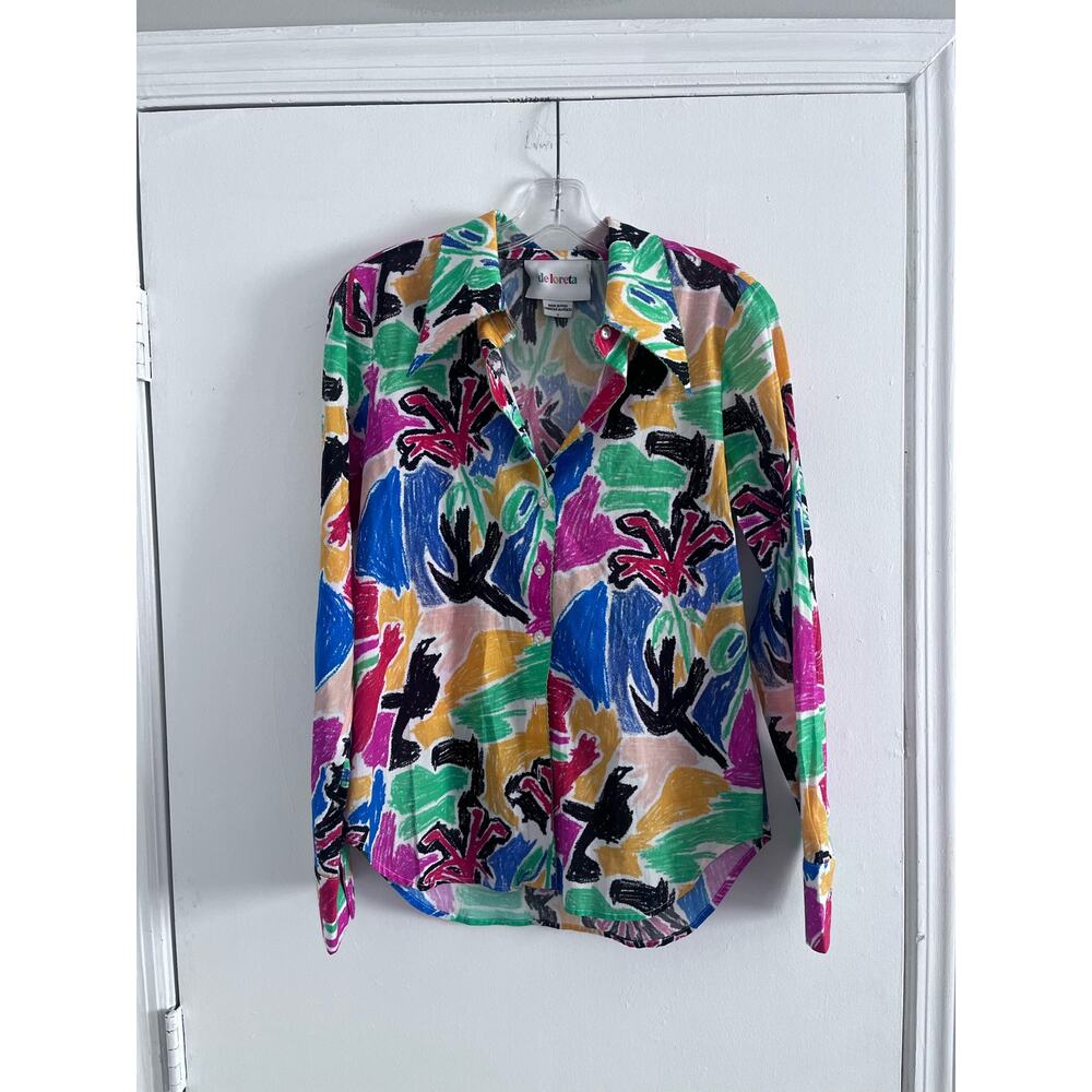 ⭐️ DE LORETA CARMELA COLORFUL ABSTRACT BLOUSE ⭐️ MADE IN PERU